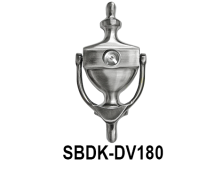 Solid Brass Door Knocker with 180° Door Viewer